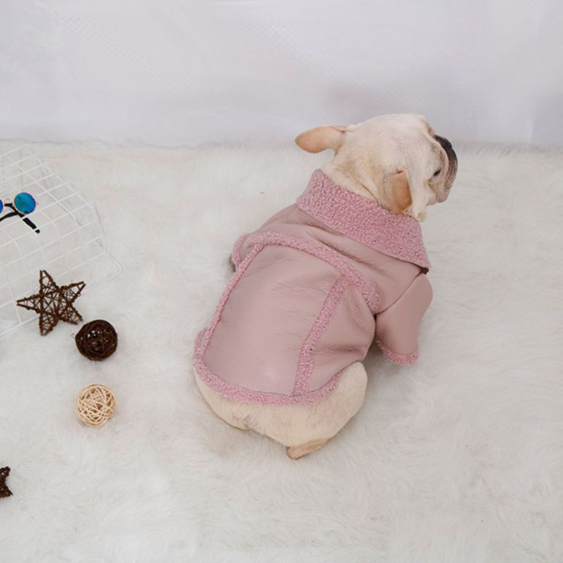 Pet Dog Leather Zipper Jacket Coat Pet Winter Clothes Fashion Motorcycle Jacket Clothing For Small Dogs French Bulldog Pug