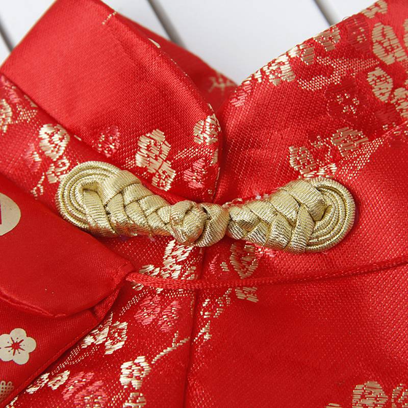 Pet Cat New Year Cloak Clothes Party Costume Chinese Tang Dynasty Dress Festival Cloak with Red Envelope for Puppy Clothing