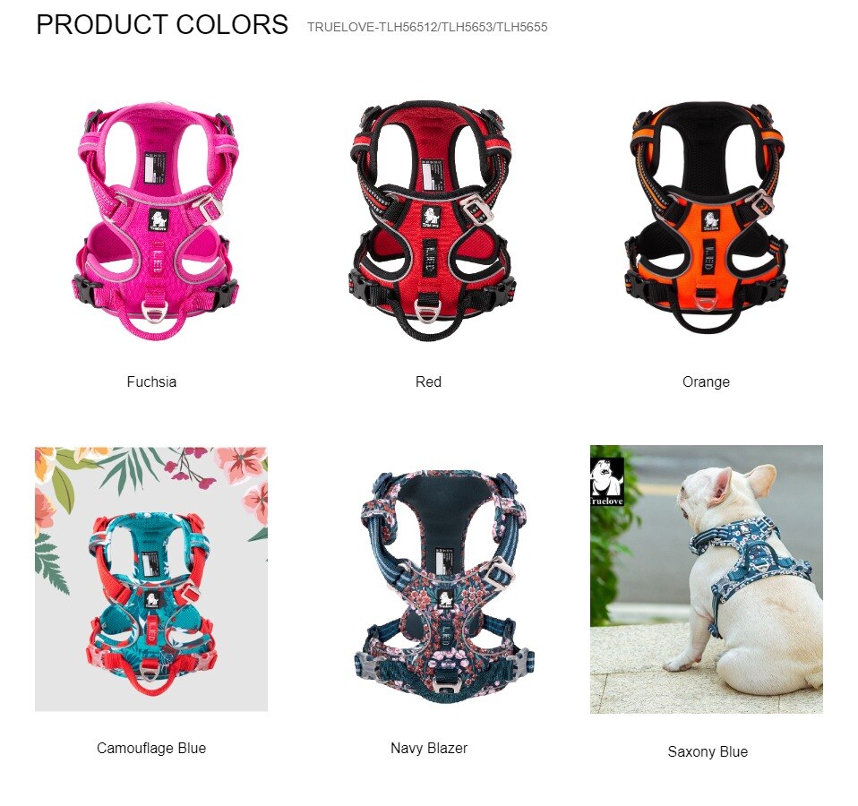 Truelove Pet Harness Small Medium Large Split Dog Fashion Outdoor Dropshipping