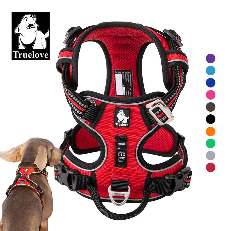 Truelove Front Nylon Dog Harness No Pull Vest Soft Adjustable Safety Harness For Dog Small Large Running Training French Bulldog Truelove Front Nylon Dog Harness No Pull Vest Soft Adjustable Safety Harness For Dog Small Large Running Training French Bulldog
