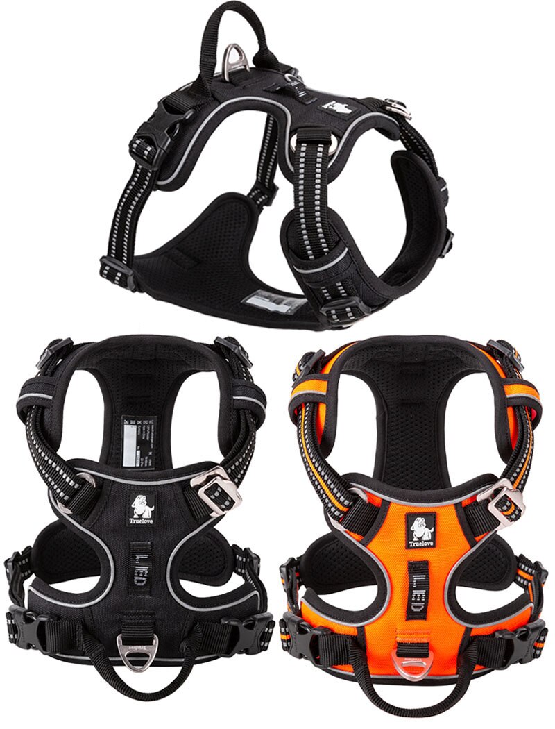 Truelove Front Nylon Dog Harness No Pull Vest Soft Adjustable Safety Harness For Dog Small Large Running Training French Bulldog