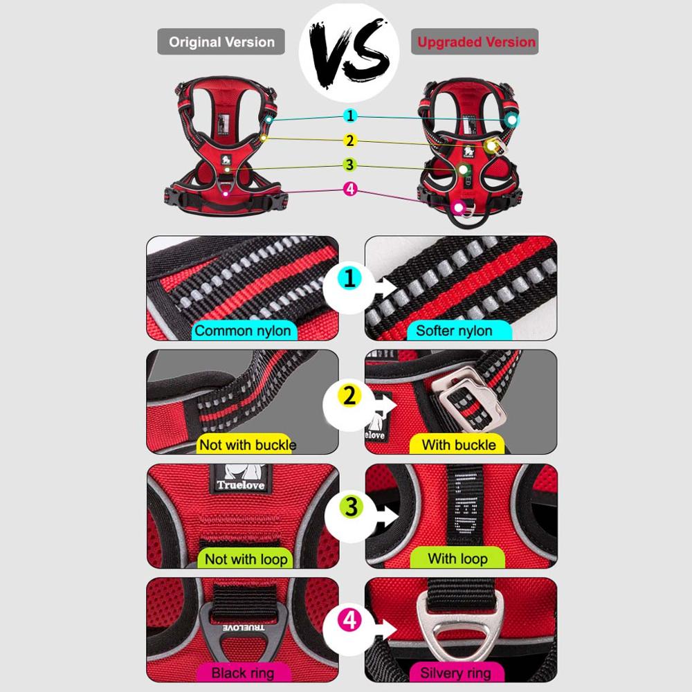 Truelove Front Nylon Dog Harness No Pull Vest Soft Adjustable Safety Harness For Dog Small Large Running Training French Bulldog Truelove Front Nylon Dog Harness No Pull Vest Soft Adjustable Safety Harness For Dog Small Large Running Training French Bulldog