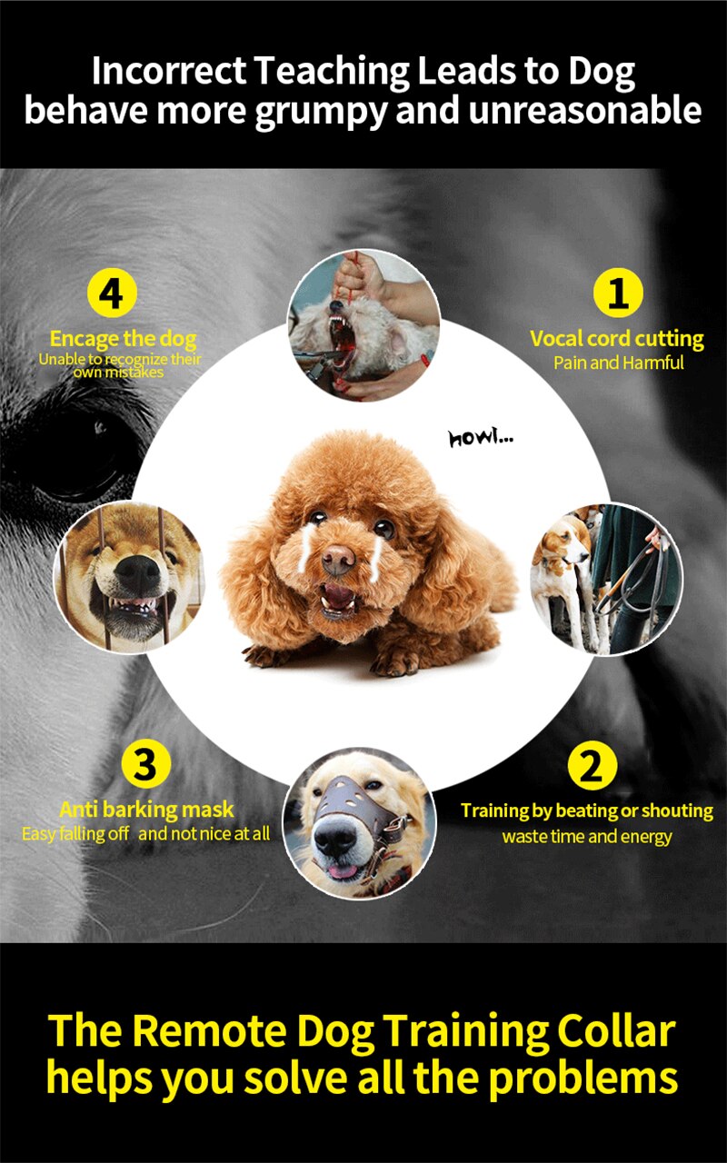 Paipaitek Dog Training Collar 2-in-1 Beep Vibration Shock Collar Waterproof Pet Trainer Collar With Remote and Barking Collar