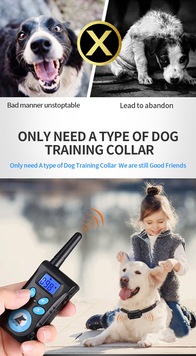Paipaitek Dog Training Collar 2-in-1 Beep Vibration Shock Collar Waterproof Pet Trainer Collar With Remote and Barking Collar