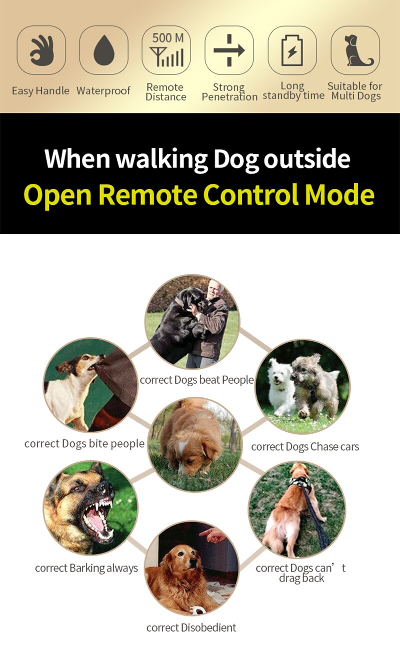 Paipaitek Dog Training Collar 2-in-1 Beep Vibration Shock Collar Waterproof Pet Trainer Collar With Remote and Barking Collar