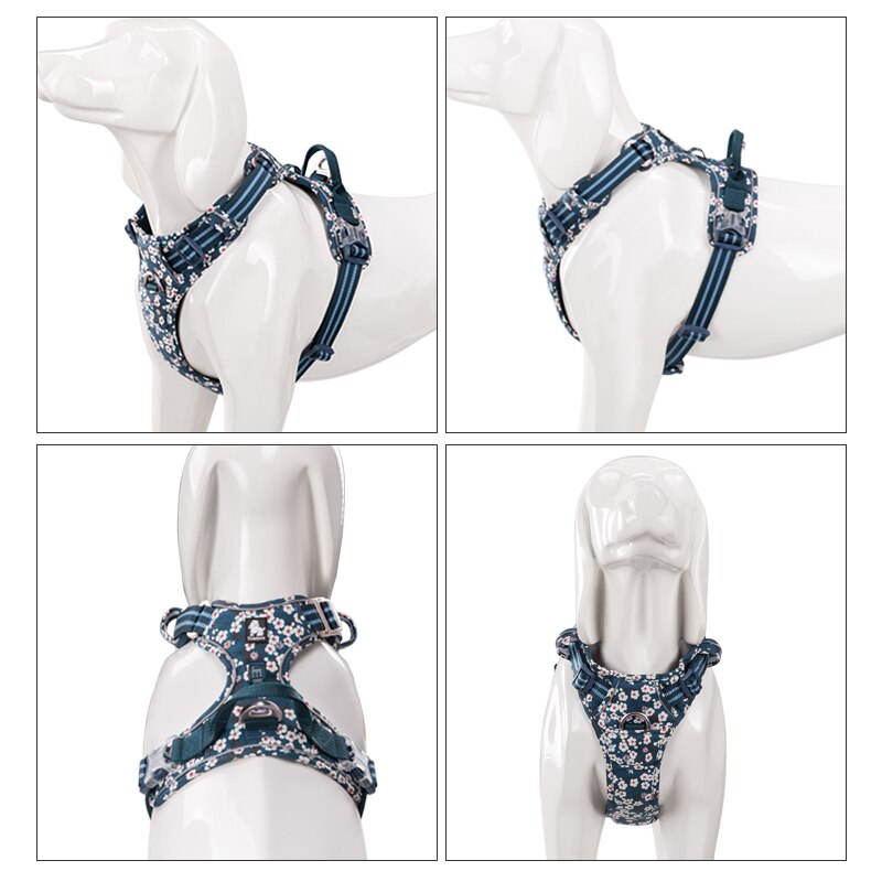 Truelove Pet Harness Floral No Pull Cotton Fabric Breathable and Reflective Soft Cats Dogs Small Medium Walking Running TLH5655 Truelove Pet Harness Floral No Pull Cotton Fabric Breathable and Reflective Soft Cats Dogs Small Medium Walking Running TLH5655