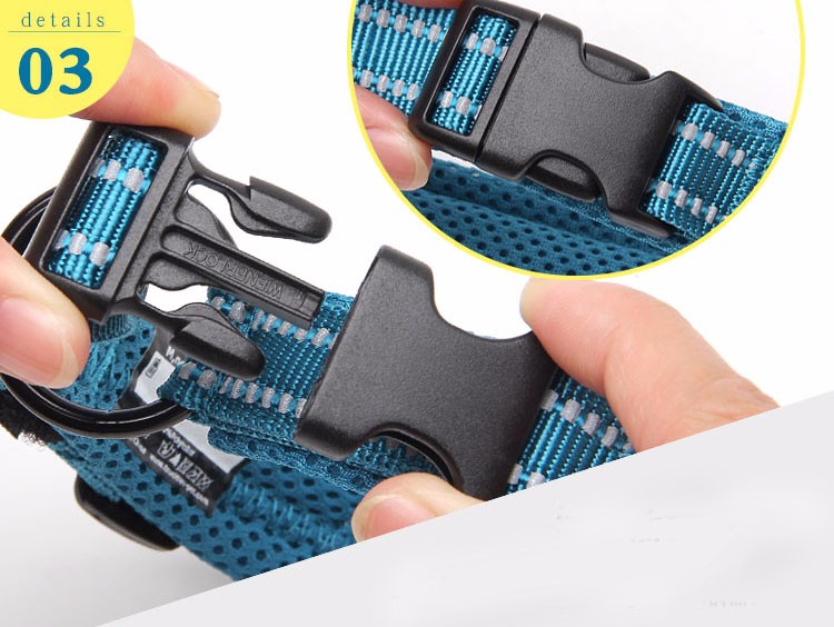 Truelove Adjustable Mesh Padded Pet Dog Collar 3M Reflective Nylon Dog Collar Durable Heavy Duty for all breed all weather 8size