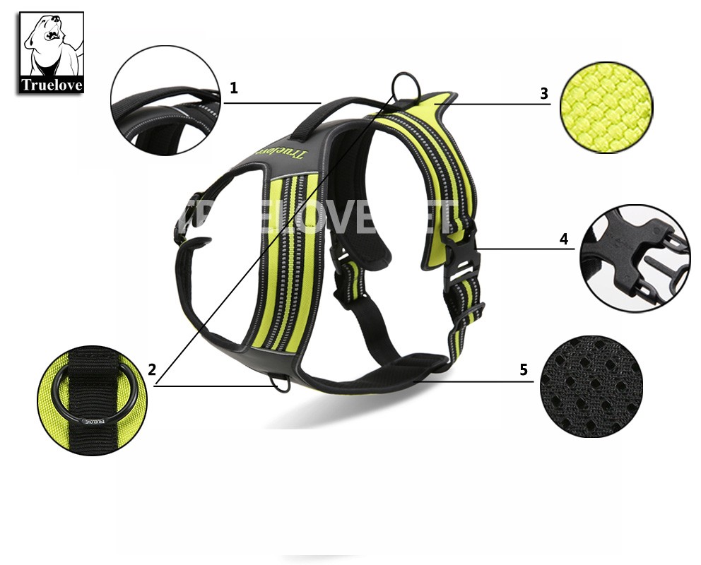 Truelove Sport Nylon Reflective No Pull Dog Harness Outdoor Adventure Pet Vest with Handle xs to xl 5 colors in stock factory Truelove Sport Nylon Reflective No Pull Dog Harness Outdoor Adventure Pet Vest with Handle xs to xl 5 colors in stock factory