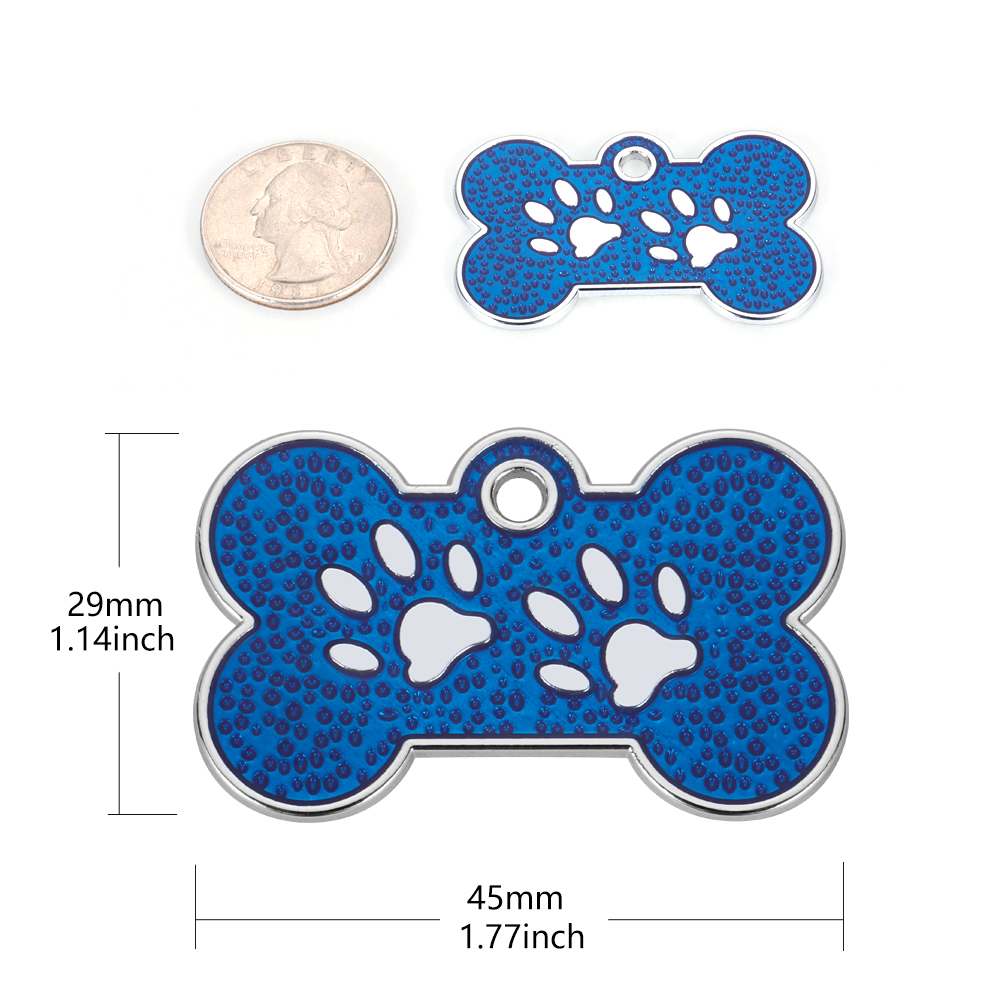 Anti-lost Custom Dog ID Tag Engraved Pet Dog Collar Accessories Personalized Cat Puppy ID Tag Stainless Steel Bone/Paw Name Tags