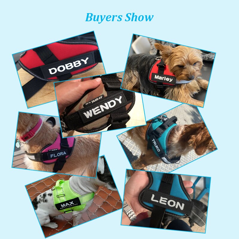 Nylon Dog Harness Personalized Reflective Pet K9 Harness For Small Medium Large Dogs Breathable Mesh Pad Dog Harness No Pull