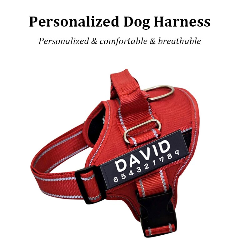 Nylon Dog Harness Personalized Reflective Pet K9 Harness For Small Medium Large Dogs Breathable Mesh Pad Dog Harness No Pull