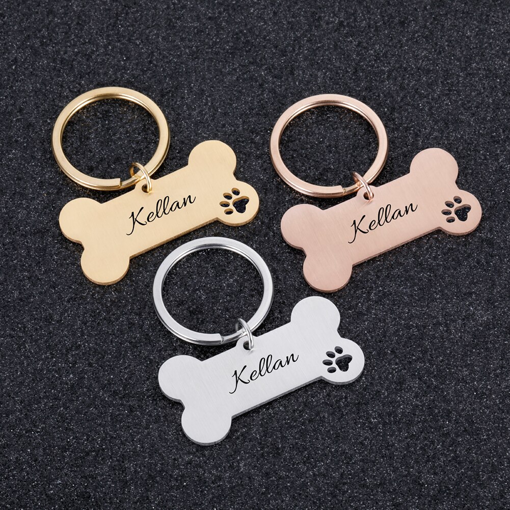Personalized Pet ID Tag Keychain Engraved Pet ID Name for Cat Puppy Dog Collar Tag Pendant Keyring Bone Pet Accessories Personalized Pet ID Tag Keychain Engraved Pet ID Name for Cat Puppy Dog Collar Tag Pendant Keyring Bone Pet Accessories