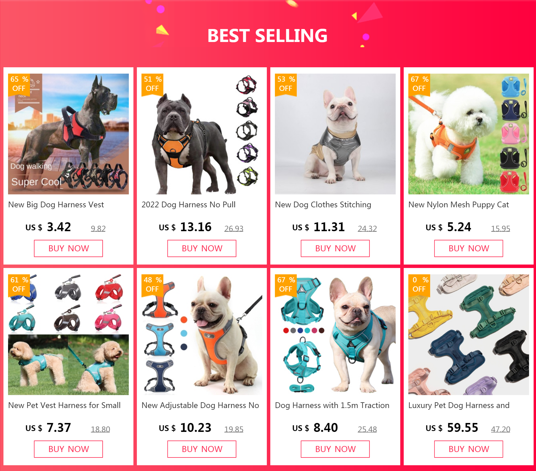 New Big Dog Harness Vest Reflective Adjustable Pet Chest Strap Training Pets Harnesses No Pull for Small Medium Large Dogs Stuff