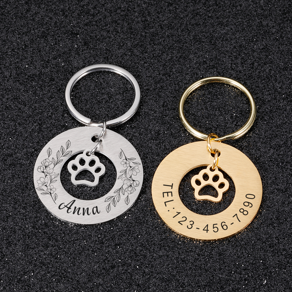 Pet ID Tags Customized Pet Collar Dogs Name Tag Anti-lost Personalized Cat Puppy ID Tag Pendant Free Engraved Collar Accessories