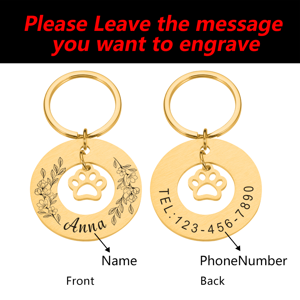 Pet ID Tags Customized Pet Collar Dogs Name Tag Anti-lost Personalized Cat Puppy ID Tag Pendant Free Engraved Collar Accessories