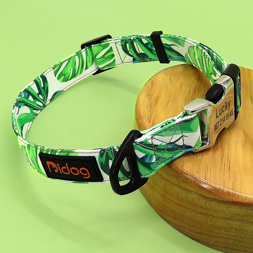 Custom Large Dog Collar Cute Print Personalized Pet Collar Nylon Puppy Dogs ID Collars Engraved Name for Small Medium Large Dog Custom Large Dog Collar Cute Print Personalized Pet Collar Nylon Puppy Dogs ID Collars Engraved Name for Small Medium Large Dog