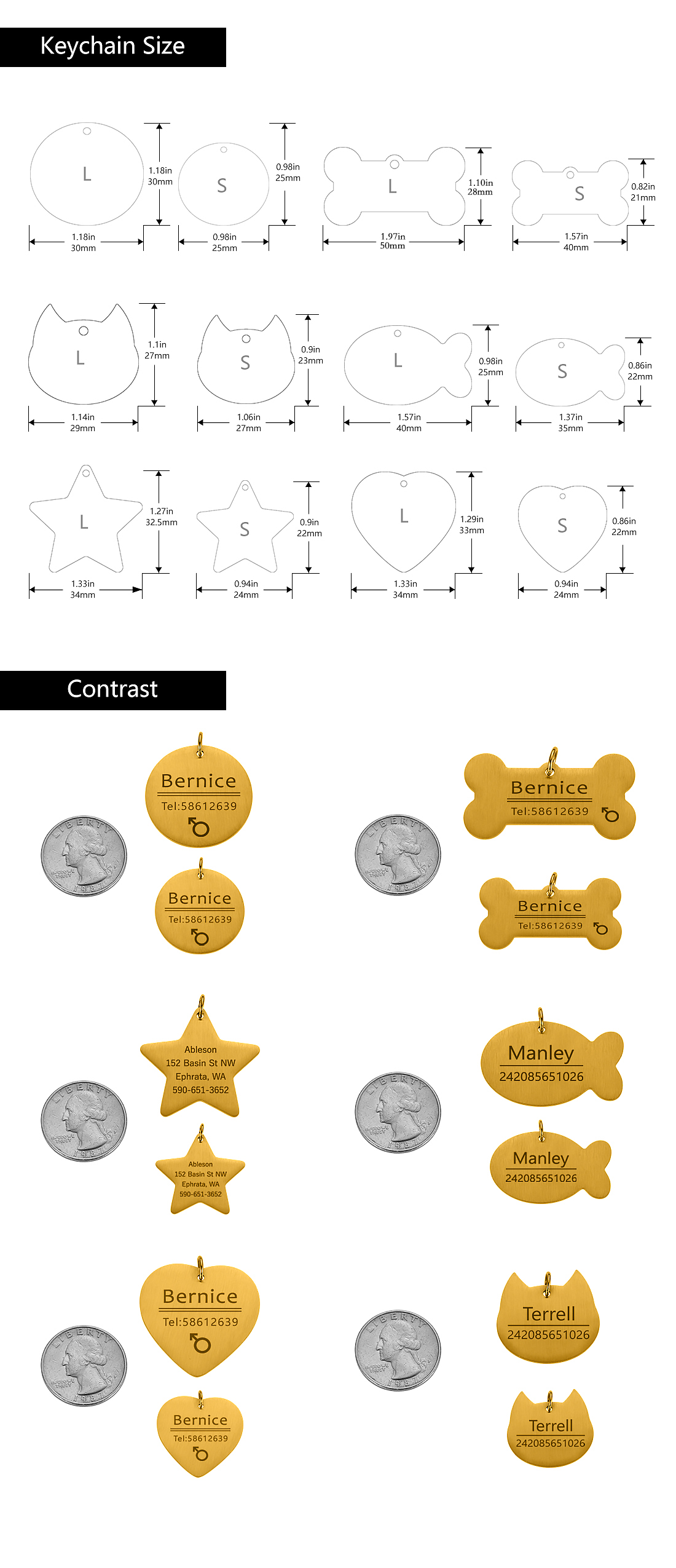 Personalized Cat Dog Pet ID Tag Keychain Engraved Pet ID Name for Cat Puppy Dog Collar Tag Pendant Keyring Bone Pet Accessories Personalized Cat Dog Pet ID Tag Keychain Engraved Pet ID Name for Cat Puppy Dog Collar Tag Pendant Keyring Bone Pet Accessories
