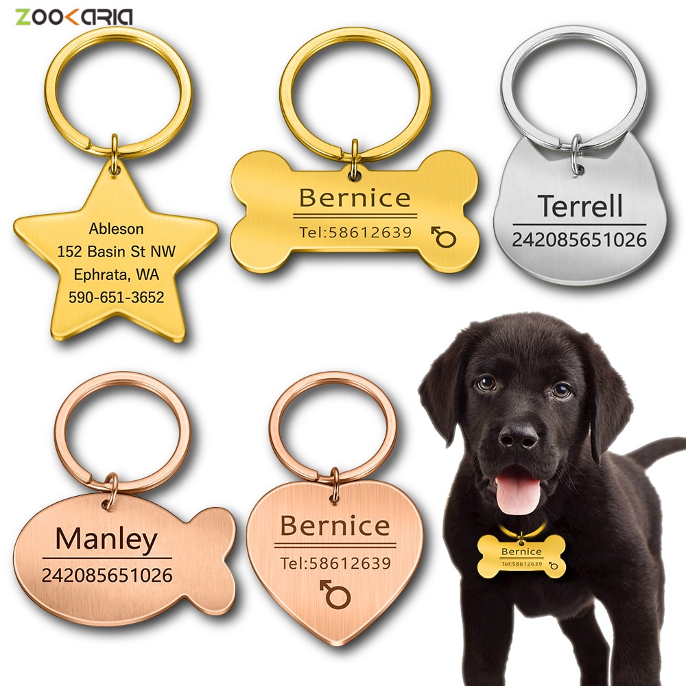 Personalized Cat Dog Pet ID Tag Keychain Engraved Pet ID Name for Cat Puppy Dog Collar Tag Pendant Keyring Bone Pet Accessories Personalized Cat Dog Pet ID Tag Keychain Engraved Pet ID Name for Cat Puppy Dog Collar Tag Pendant Keyring Bone Pet Accessories