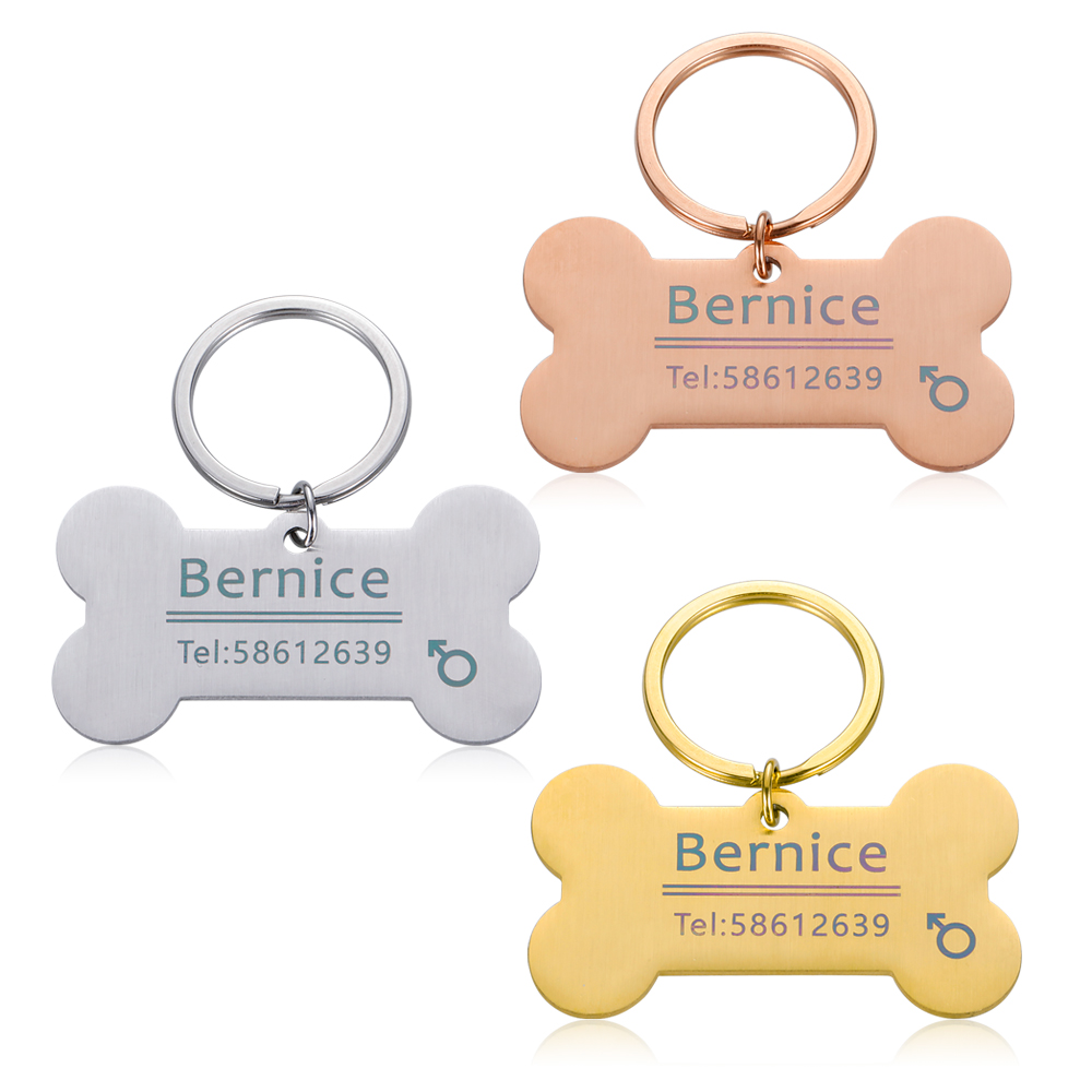 Personalized Cat Dog Pet ID Tag Keychain Engraved Pet ID Name for Cat Puppy Dog Collar Tag Pendant Keyring Bone Pet Accessories Personalized Cat Dog Pet ID Tag Keychain Engraved Pet ID Name for Cat Puppy Dog Collar Tag Pendant Keyring Bone Pet Accessories