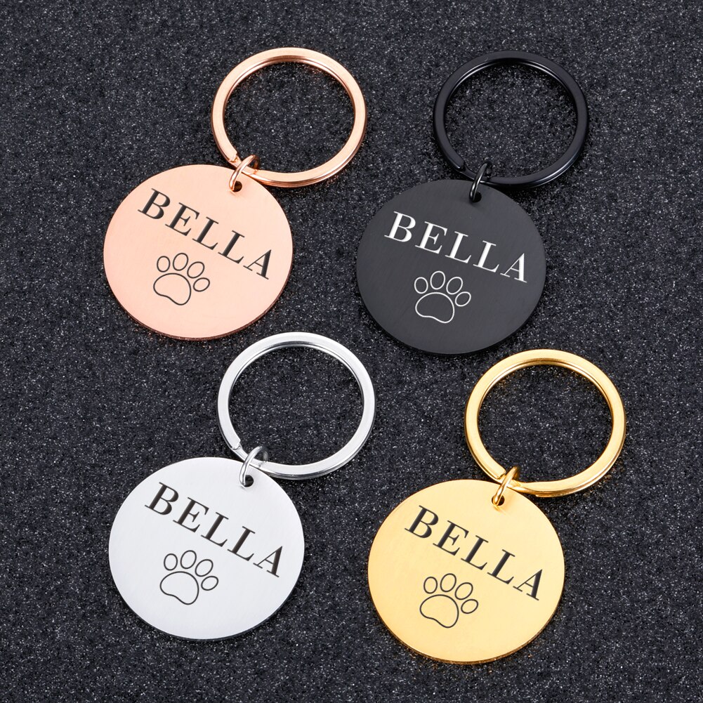 Custom Name Anti-lost IDTag Engraved Record Tel Address Cat Puppy Personalized Paw Print Medal Pendant Dog Pet Collar Accessory Custom Name Anti-lost IDTag Engraved Record Tel Address Cat Puppy Personalized Paw Print Medal Pendant Dog Pet Collar Accessory