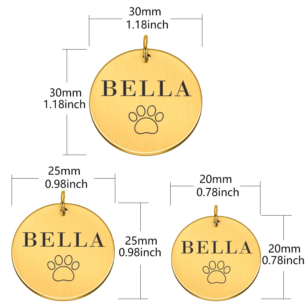 Custom Name Anti-lost IDTag Engraved Record Tel Address Cat Puppy Personalized Paw Print Medal Pendant Dog Pet Collar Accessory Custom Name Anti-lost IDTag Engraved Record Tel Address Cat Puppy Personalized Paw Print Medal Pendant Dog Pet Collar Accessory