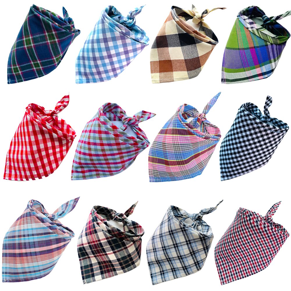 30/50pcs Cotton Plaid Dog Bandanas Thin Style Small Large Dog Scarves Bibs Collar Pet Dog Accessories 30/50pcs Cotton Plaid Dog Bandanas Thin Style Small Large Dog Scarves Bibs Collar Pet Dog Accessories