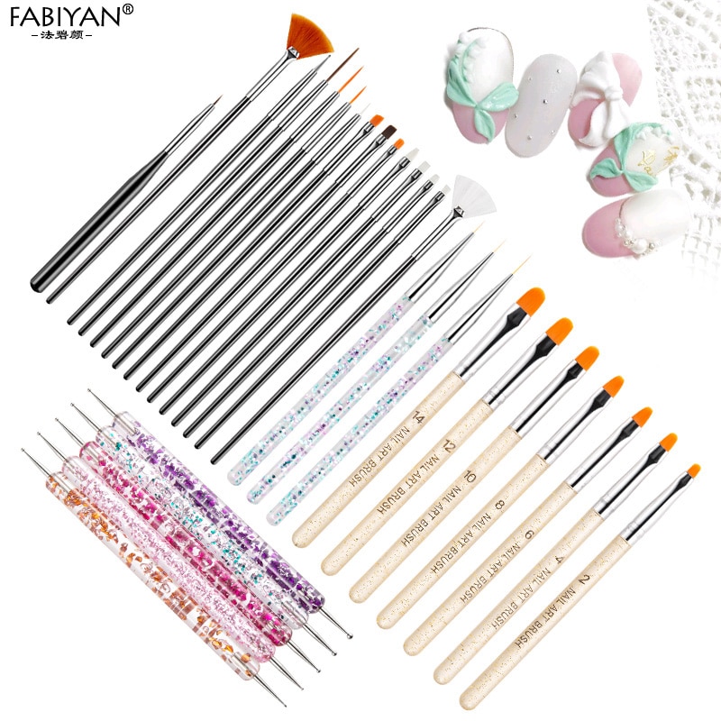 Nail Art Brush Set UV Gel Liner Painting Carving Rhinestone Dotting Pen Toe Separator Dust Brush Scissors File Manicure Kit Nail Art Brush Set UV Gel Liner Painting Carving Rhinestone Dotting Pen Toe Separator Dust Brush Scissors File Manicure Kit