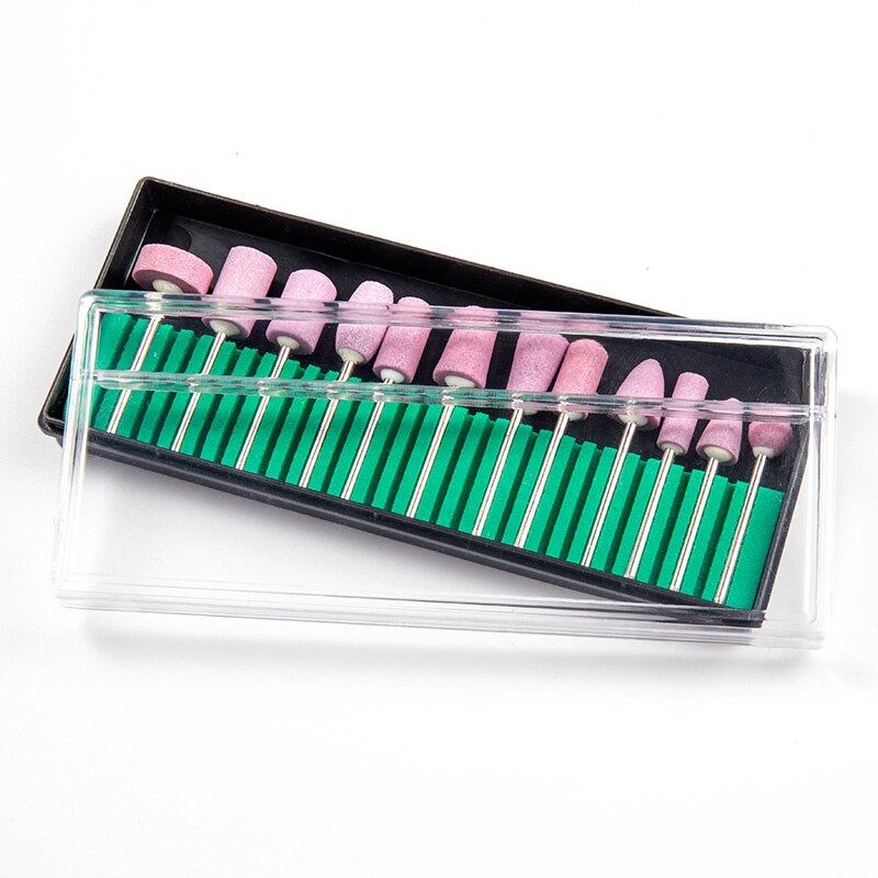 12Pcs/Set Ceramic Electric Machine Drill Bits File Nail Art Polishing Grinding Carving Buffing Sanding Buffer Head Manicure Tool