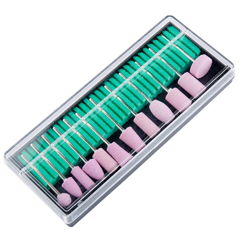 12Pcs/Set Ceramic Electric Machine Drill Bits File Nail Art Polishing Grinding Carving Buffing Sanding Buffer Head Manicure Tool