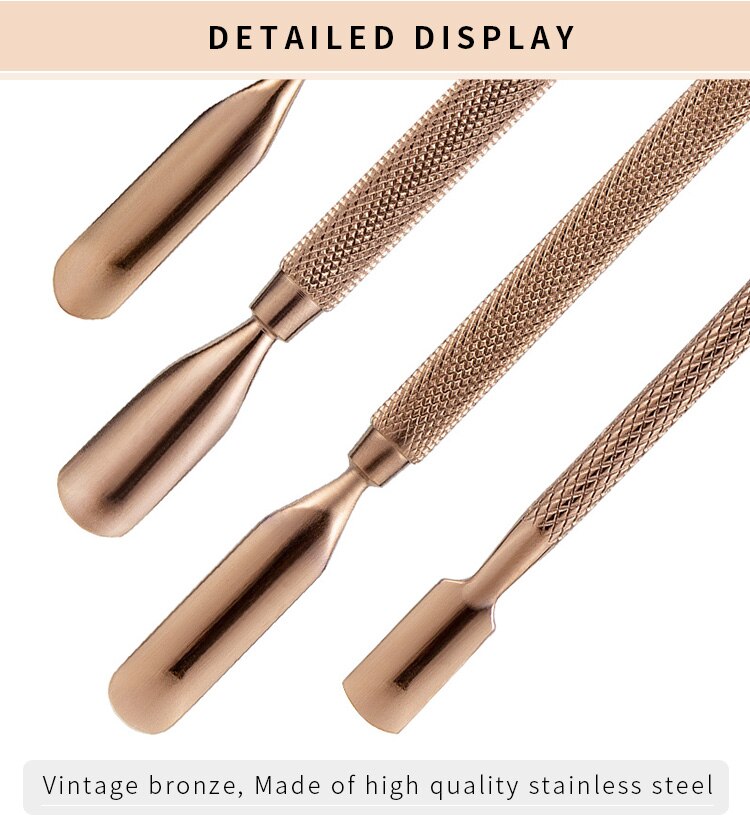Cuticle Pusher Nail Art Dead Skin Remover Stainless Steel Manicure Tool Cleaning Dirt Dust Care UV Gel Remove Stick 13 Styles