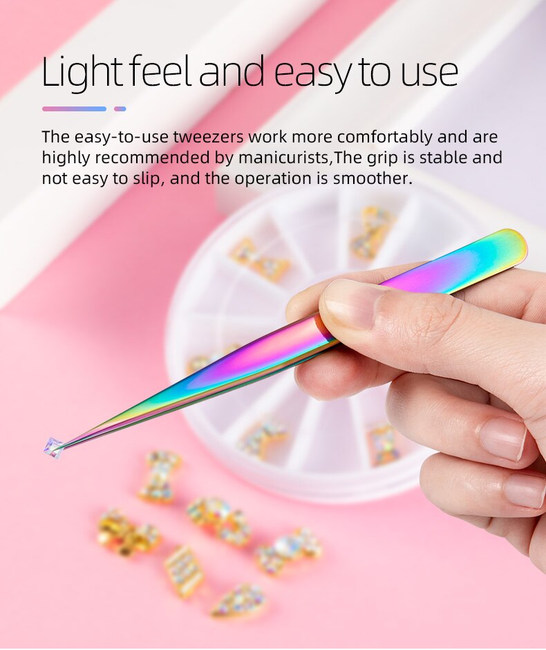 Eyelashes Tweezers For Lashes Extension Stainless Steel Curved Straight Nail Clipper Nipper Rhinestone Picking Makeup Tools