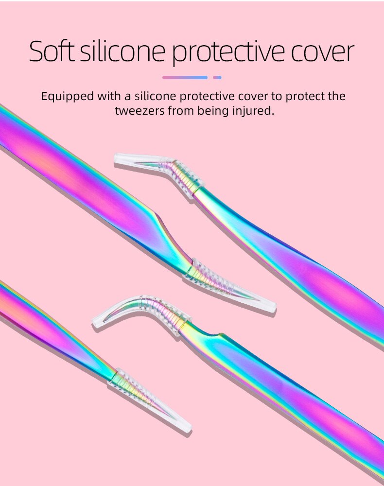 Eyelashes Tweezers For Lashes Extension Stainless Steel Curved Straight Nail Clipper Nipper Rhinestone Picking Makeup Tools