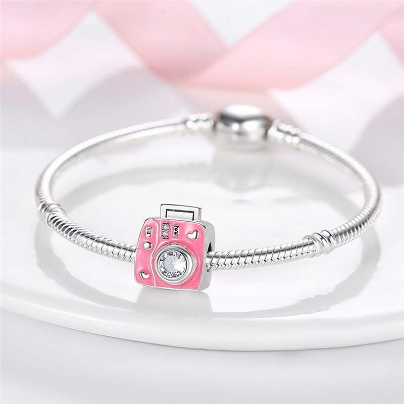 plata charms of ley 925 original fit original pandach bracelet necklace women pink serie charm bead silver color pendant jewelry plata charms of ley 925 original fit original pandach bracelet necklace women pink serie charm bead silver color pendant jewelry