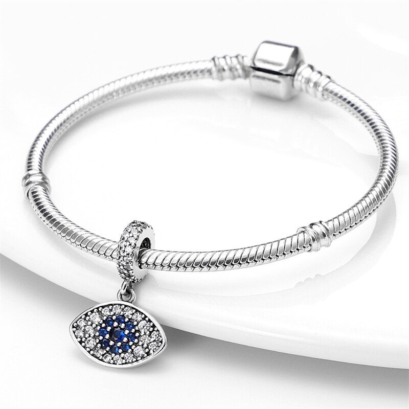 plata charms of ley 925 original fit original Pandach bracelet hot sale blue charms beads Silver Color pendant women diy jewelry plata charms of ley 925 original fit original Pandach bracelet hot sale blue charms beads Silver Color pendant women diy jewelry
