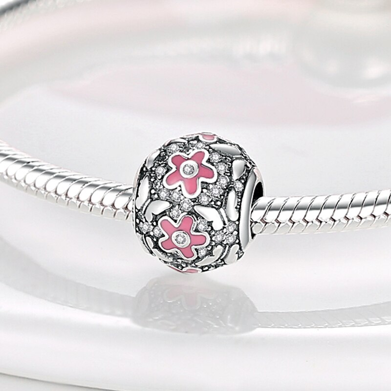 Fits Original Pandach Bracelet Necklace Silver Color Charms Beads Silver Color Pendant Charms Beads Women DIY Fine Jewelry