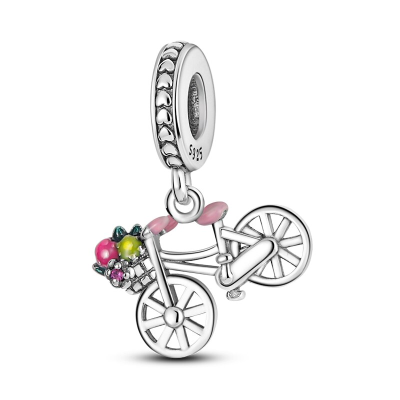 Fits Original Pandach Bracelet Necklace Silver Color Charms Beads Silver Color Pendant Charms Beads Women DIY Fine Jewelry