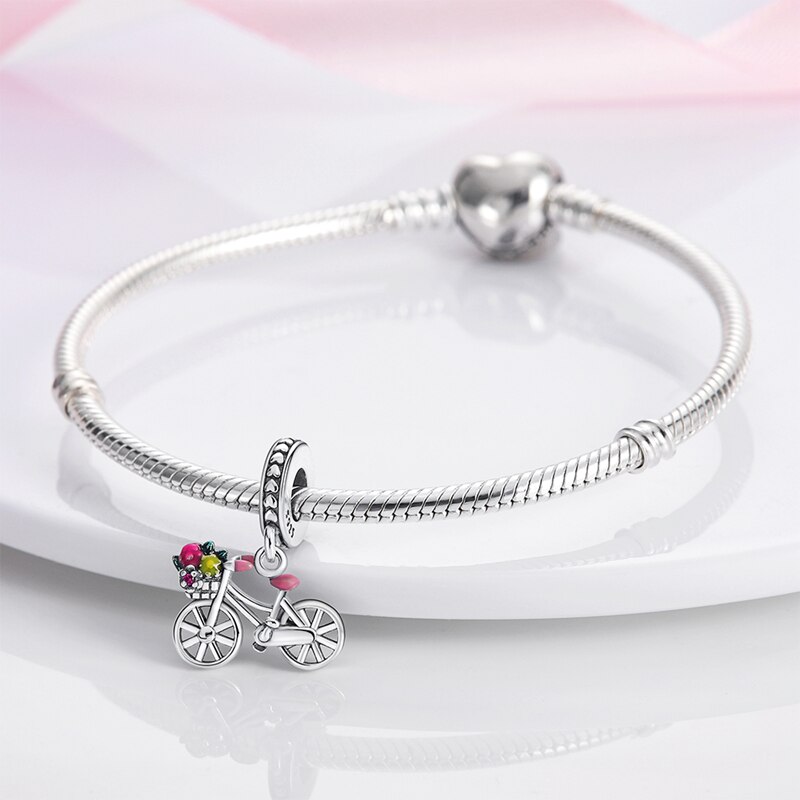 Fits Original Pandach Bracelet Necklace Silver Color Charms Beads Silver Color Pendant Charms Beads Women DIY Fine Jewelry