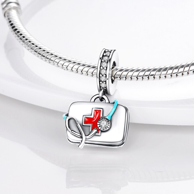 Fits Original Pandach Bracelet Necklace Silver Color Charms Beads Silver Color Pendant Charms Beads Women DIY Fine Jewelry
