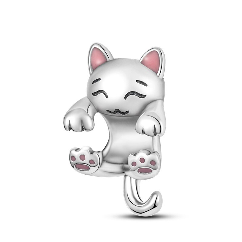 Fits Original Pandach Bracelet Necklace Silver Color Charms Beads Silver Color Pendant Charms Beads Women DIY Fine Jewelry
