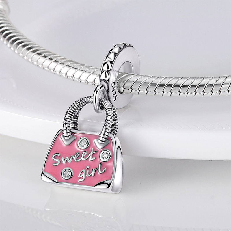 Fits Original Pandach Bracelet Necklace Silver Color Charms Beads Silver Color Pendant Charms Beads Women DIY Fine Jewelry
