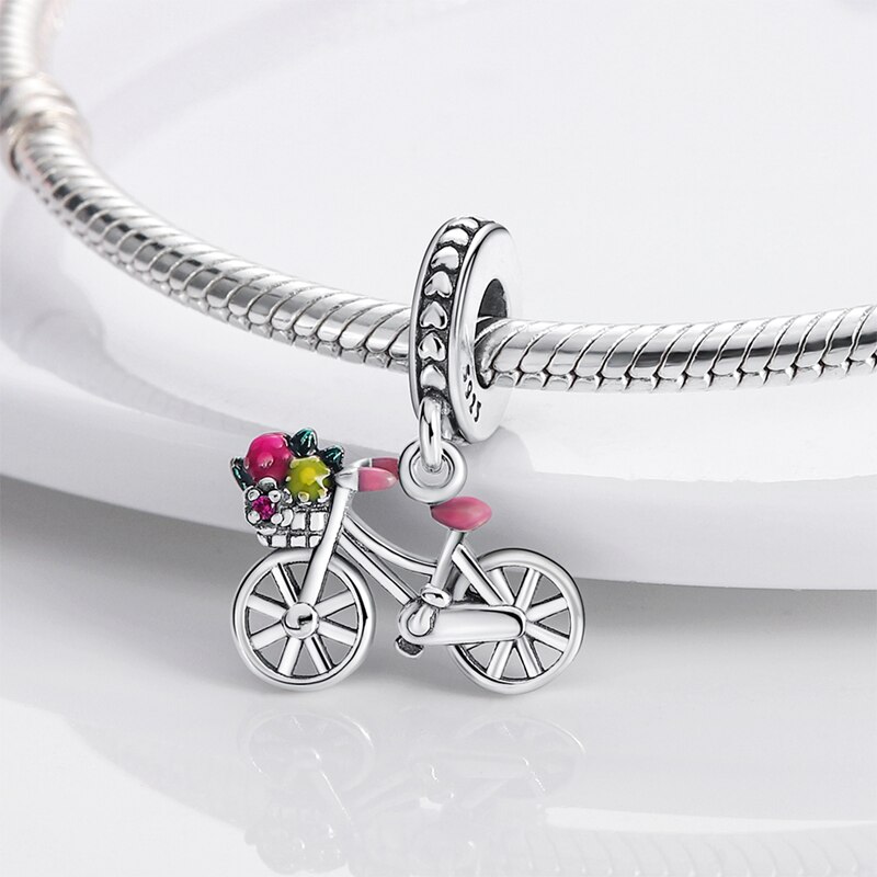 Fits Original Pandach Bracelet Necklace Silver Color Charms Beads Silver Color Pendant Charms Beads Women DIY Fine Jewelry
