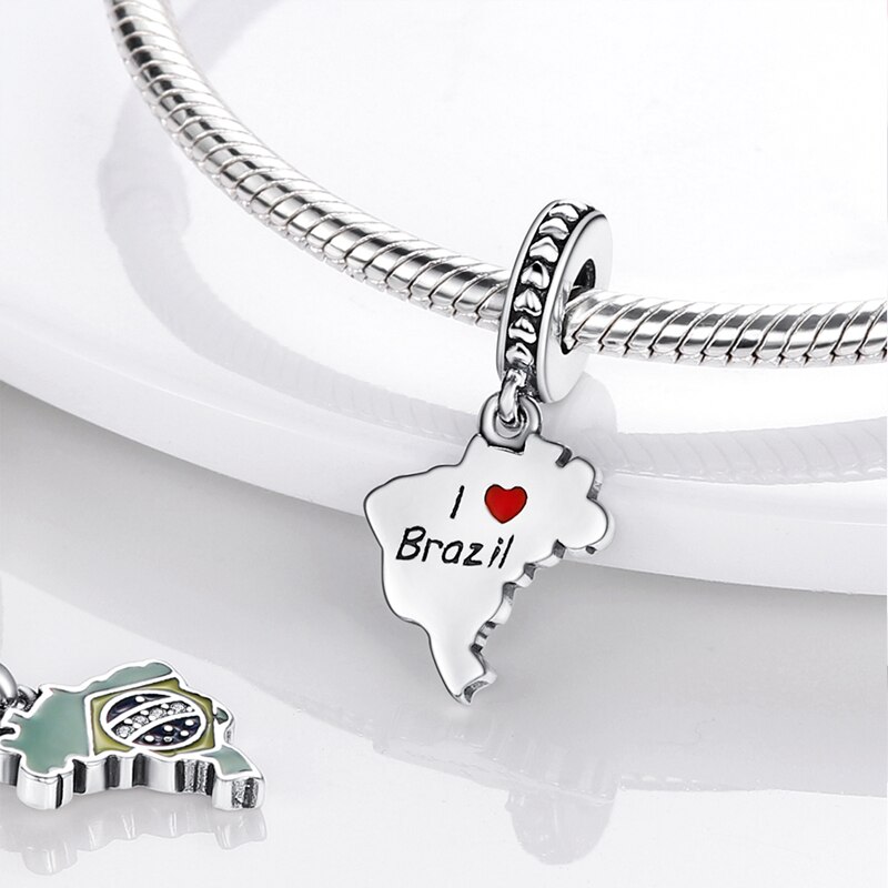 Fits Original Pandach Bracelet Necklace Silver Color Charms Beads Silver Color Pendant Charms Beads Women DIY Fine Jewelry