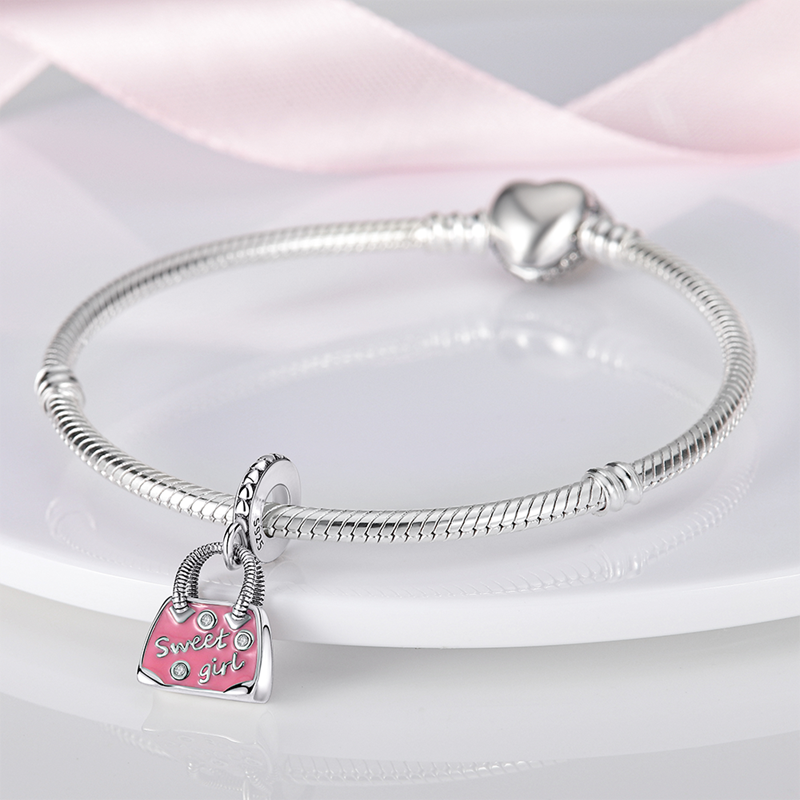 Fits Original Pandach Bracelet Necklace Silver Color Charms Beads Silver Color Pendant Charms Beads Women DIY Fine Jewelry