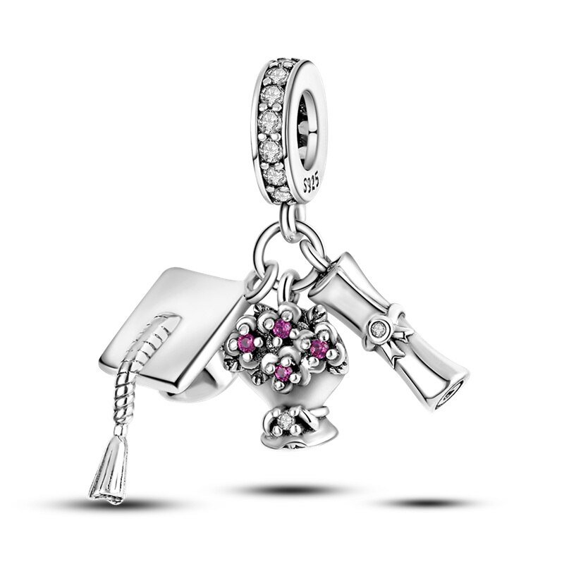 Fits Original Pandach Bracelet Necklace Silver Color Charms Beads Silver Color Pendant Charms Beads Women DIY Fine Jewelry
