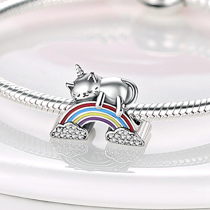 Fits Original Pandach Bracelet Necklace Silver Color Charms Beads Silver Color Pendant Charms Beads Women DIY Fine Jewelry