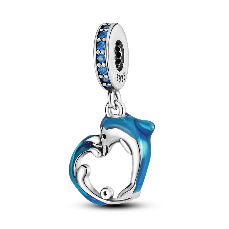 Fits Original Pandach Bracelet Necklace Silver Color Charms Beads Silver Color Pendant Charms Beads Women DIY Fine Jewelry