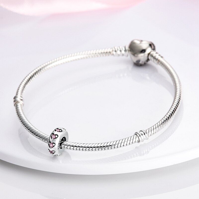Fits Original Pandach Bracelet Necklace Silver Color Charms Beads Silver Color Pendant Charms Beads Women DIY Fine Jewelry