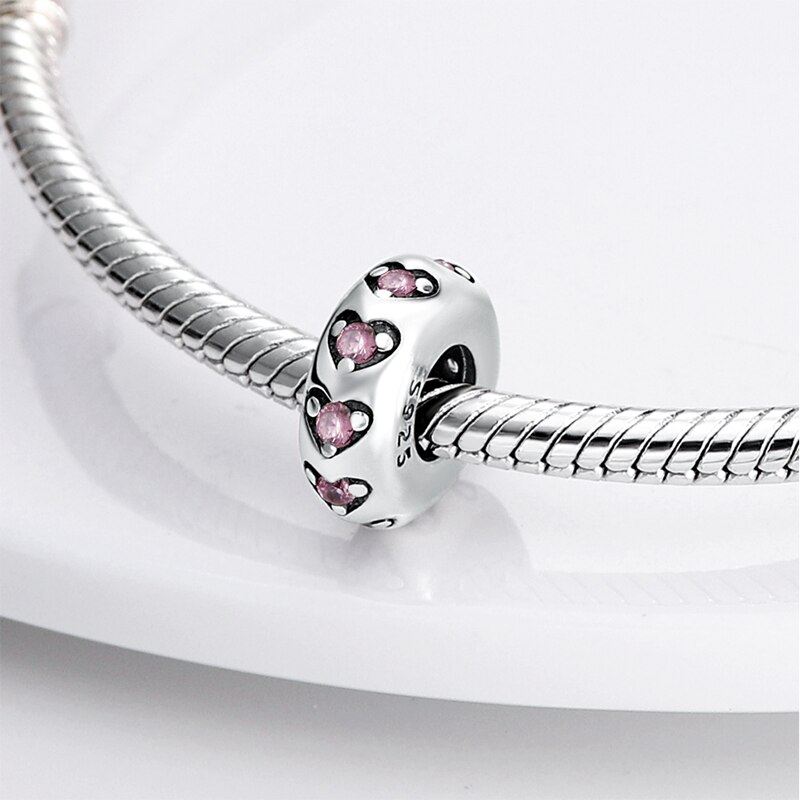 Fits Original Pandach Bracelet Necklace Silver Color Charms Beads Silver Color Pendant Charms Beads Women DIY Fine Jewelry