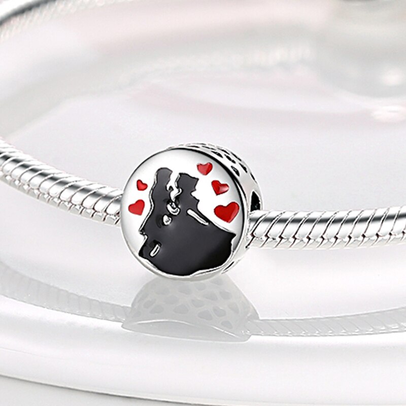 Fits Original Pandach Bracelet Necklace Silver Color Charms Beads Silver Color Pendant Charms Beads Women DIY Fine Jewelry