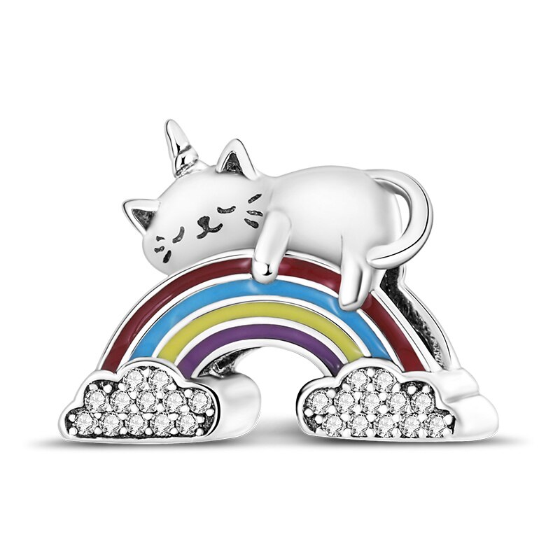 Fits Original Pandach Bracelet Necklace Silver Color Charms Beads Silver Color Pendant Charms Beads Women DIY Fine Jewelry